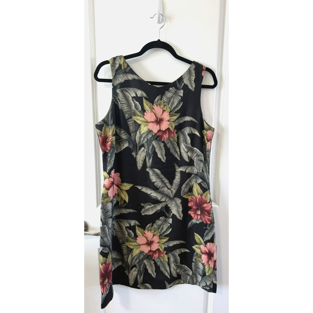 Vintage Tommy Bahama Silk wool blend Floral Hawaiian dress Tropical vacation